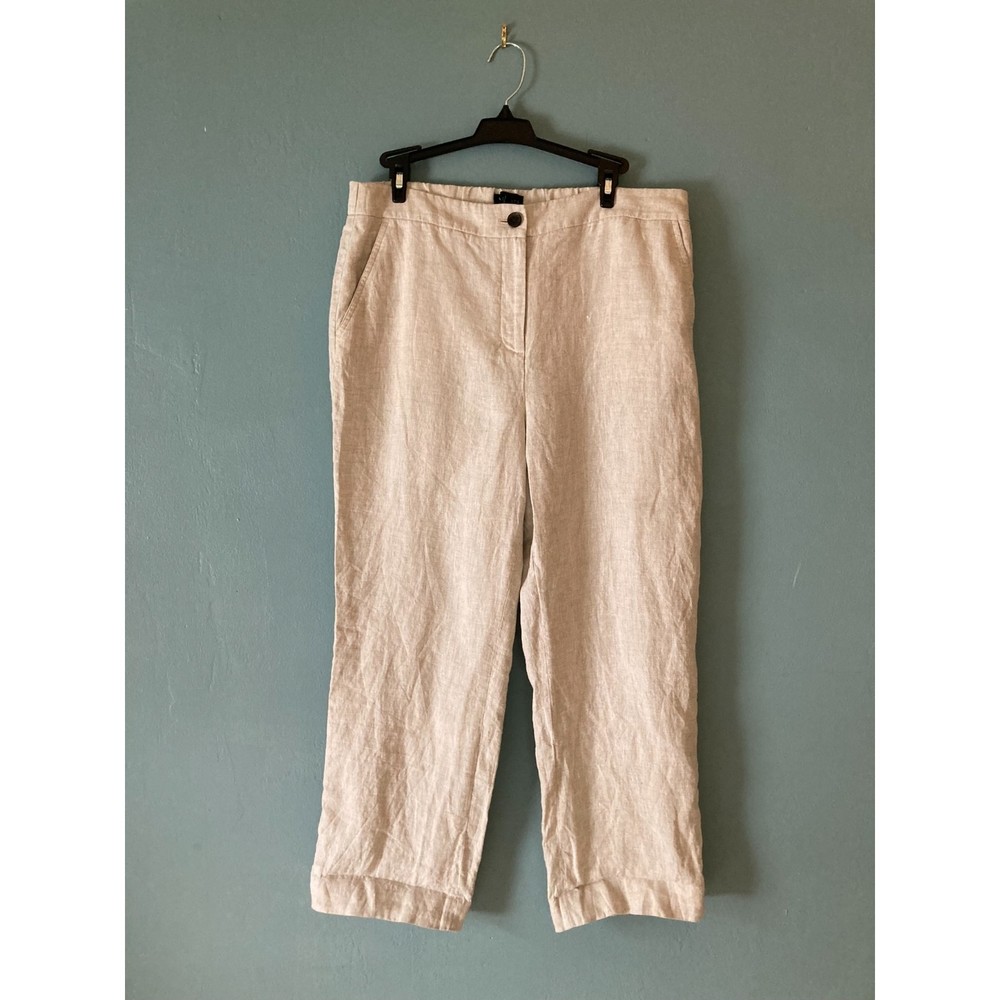 Talbots beige linen pants size 10